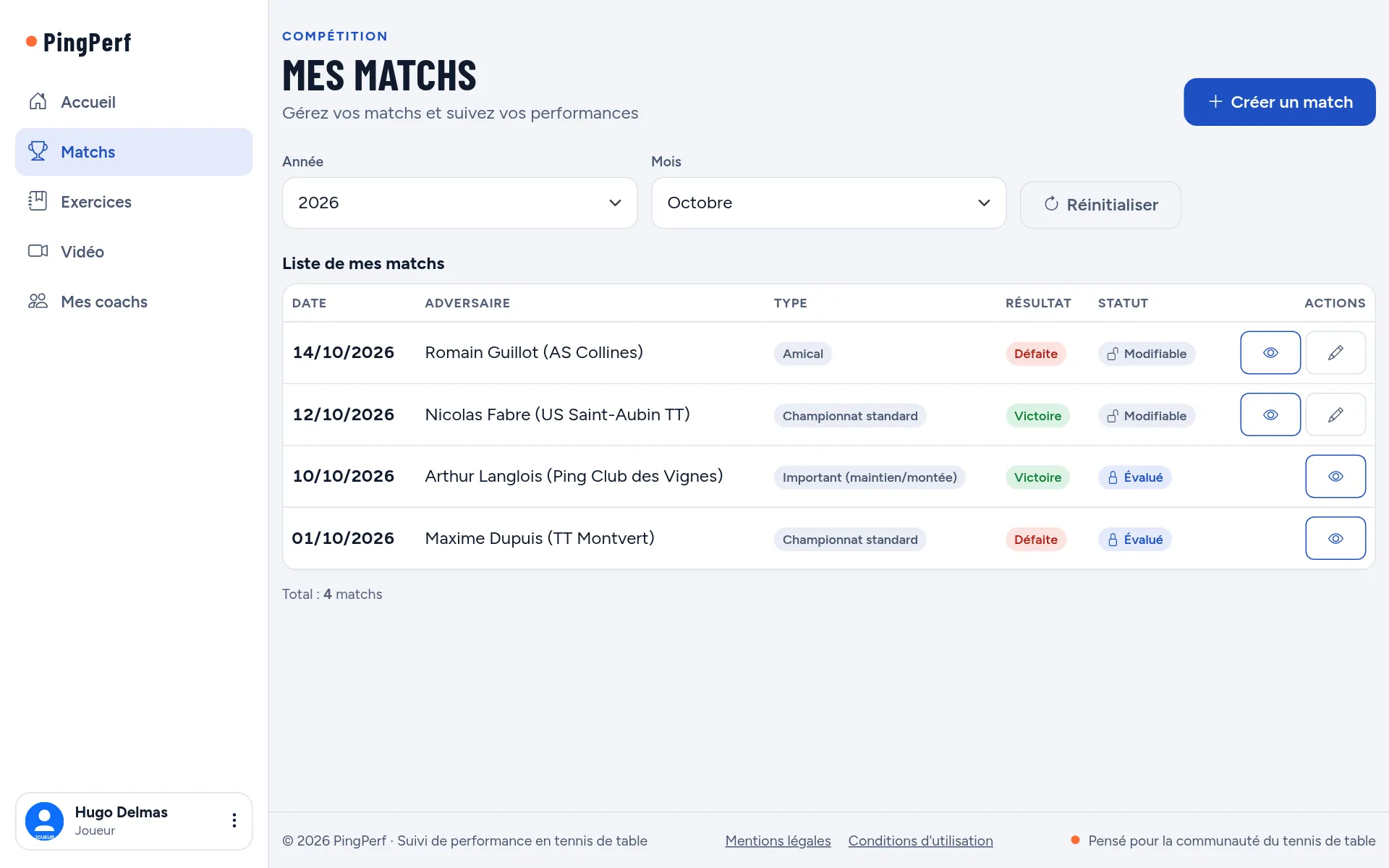 Tous vos matchs au même endroit